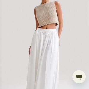 Meshki Clarence Linen A-Line Maxi Skirt - White NWT